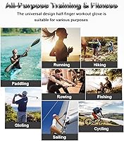 Vista 6 de Guantes sin dedos, guantes multiusos para agua y deportes para pesca, vela, remo, kayak y más, para hombres y mujeres