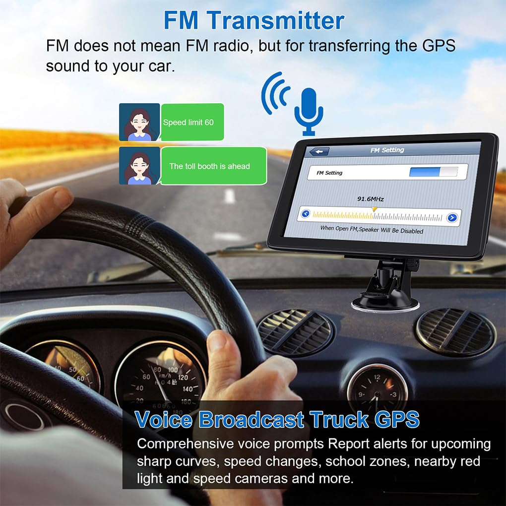 YIXANNX Sat 7in HD GPS Lane Guidance Asst Camera Lifetime Free Updates Guidance Route Options Postcode Search Map Route, Middle East — view 6