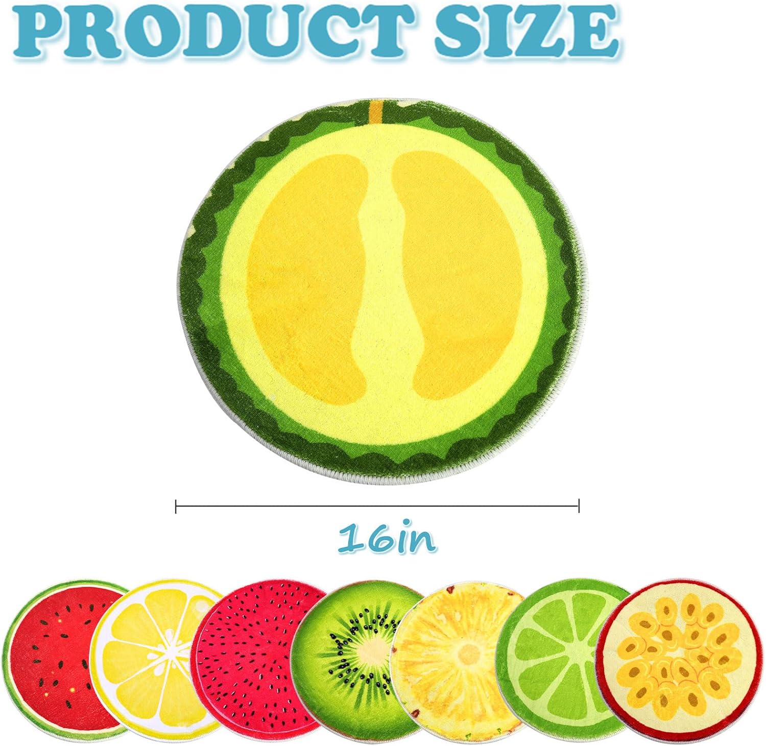 8 Pcs Kids Carpet Circle Seats Classroom Rugs 16" Kids Floor Cushions Fruit Round Soft Warm Circle Time Learning Center Mat for Preschool Home School Story Time