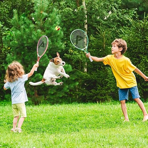 Vista 6 de AMA SPORT Raqueta de tenis para niños pequeños, kit de iniciación de raqueta de tenis de 17 a 25 pulgadas para niñas y niños con bolsa de nailon