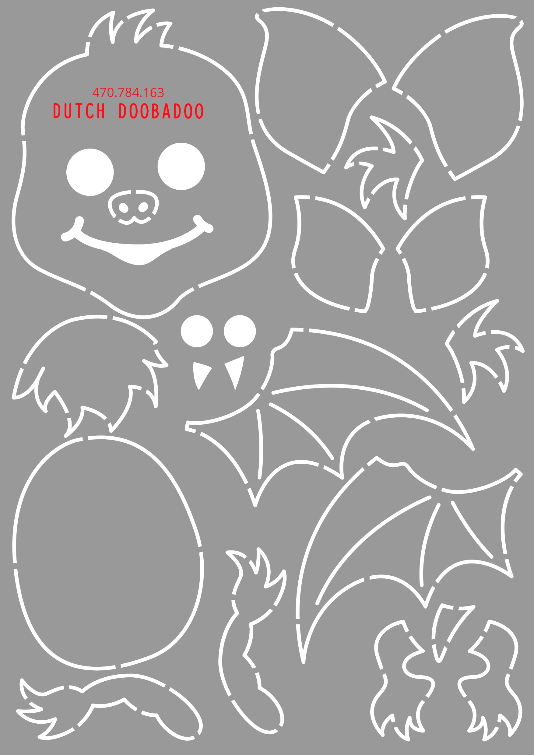 Dutch Doobadoo DDBD Card Art Built Up Vleermuis A5