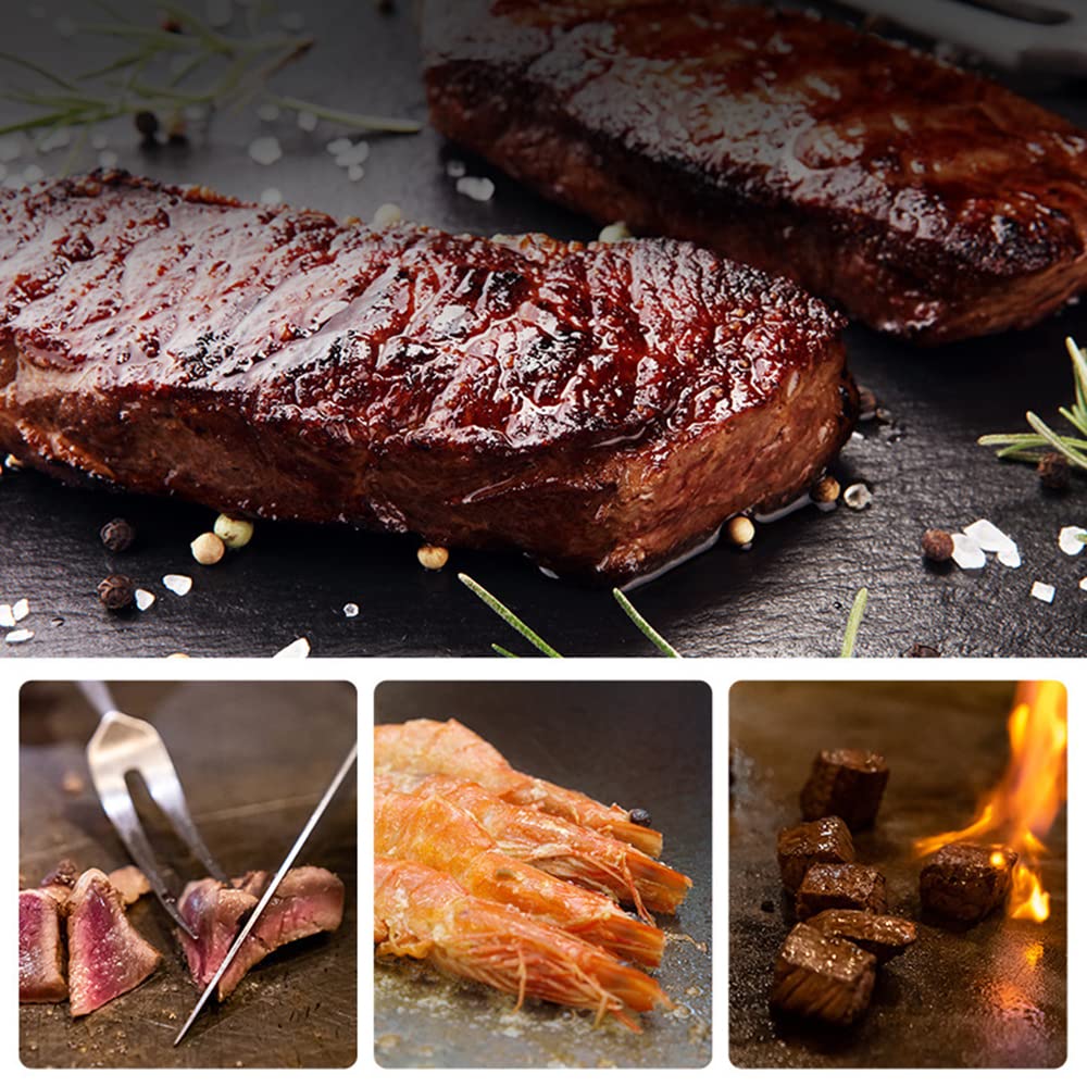 DAMET sartén para Parrilla de Barbacoa con Revestimiento Antiadherente Placa de Plancha de Barbacoa Ultraligera Bandeja de Barbacoa para Acampar al Aire Mochilero Senderismo Pesca