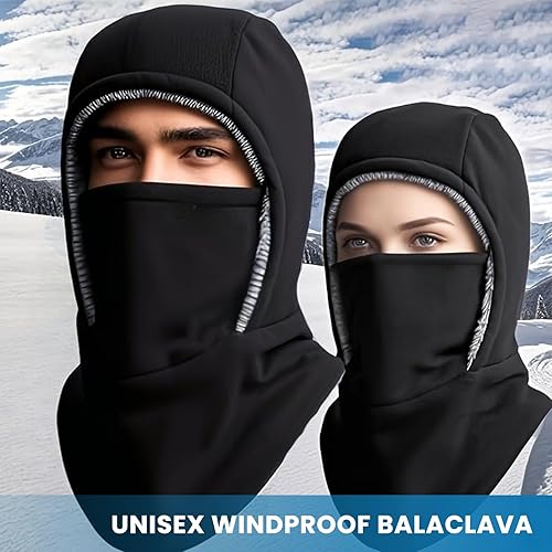 Miniatura 2 de Pasamontañas de esquí de invierno para hombres y mujeres, resistente al viento, forro polar, sombrero calentador de cuello para snowboard
