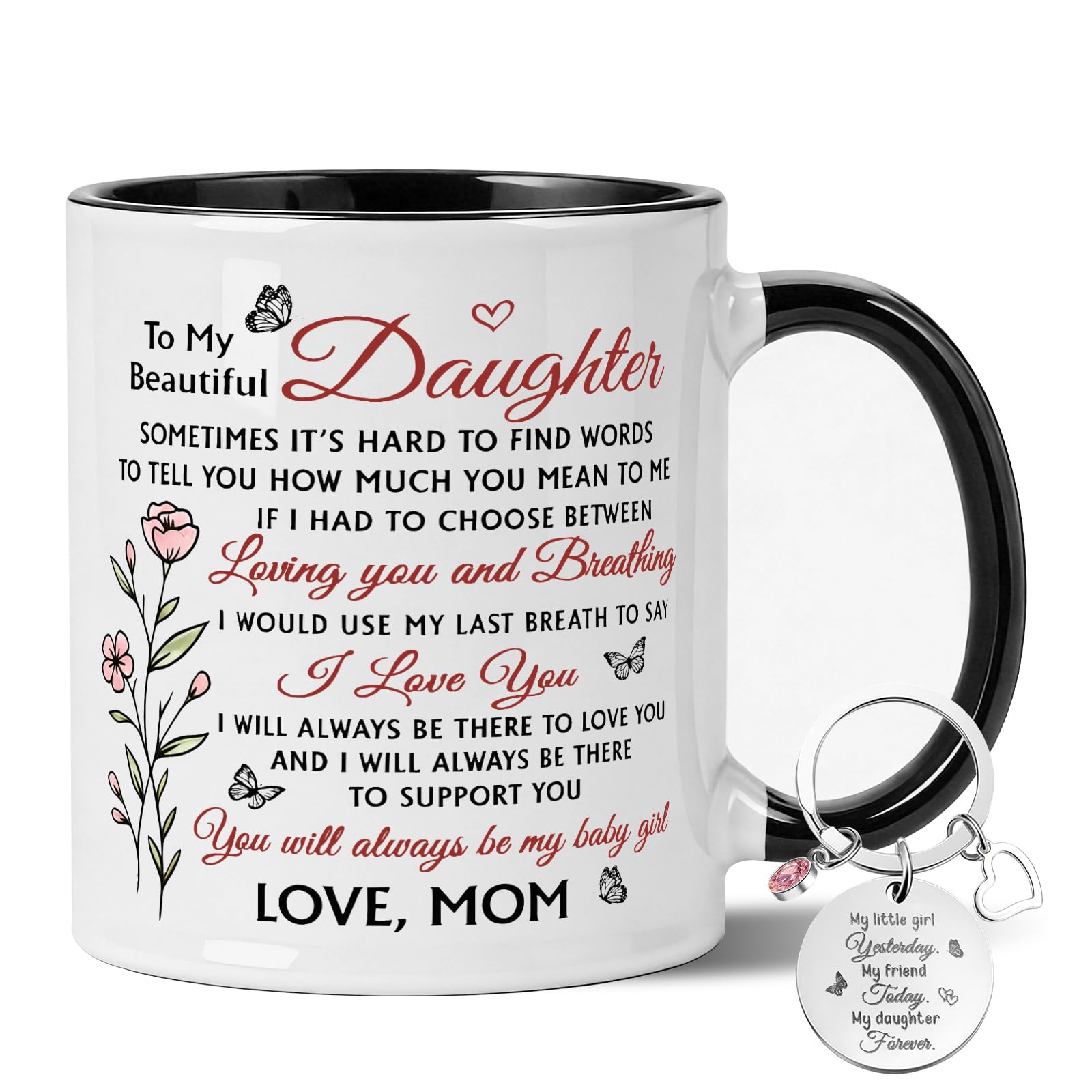 Yuecda to My Daughter Coffee Mug 11oz for Daughter from Mom - Mom's Choice for Mother's Day, Birthday, Christmas