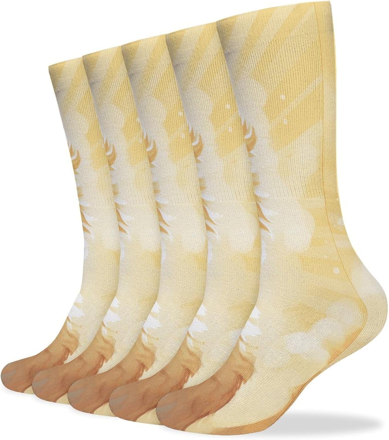 Charming Puppy Crew Socks Cozy Casual Calf Socks Lightweight Long Work Sock Breathable Athletic Sock for Hiking Sports Running 5 Pairs