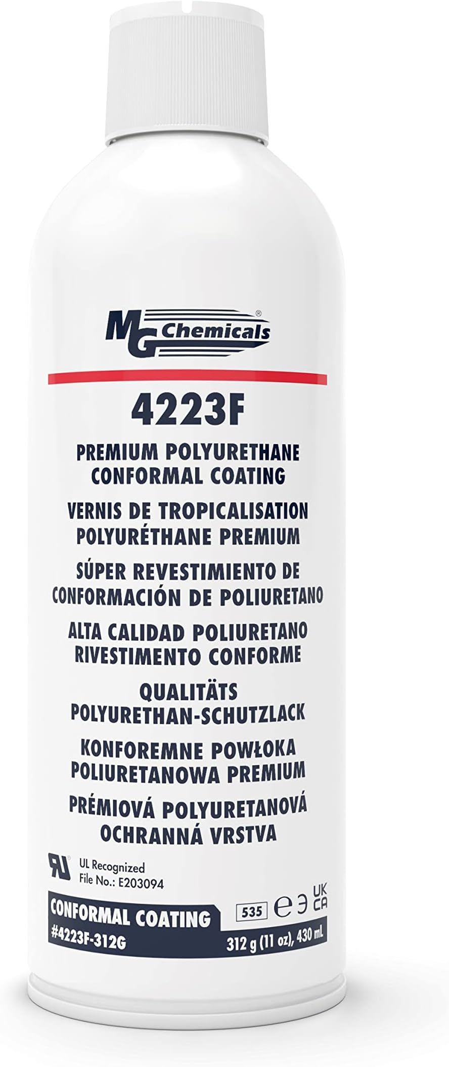 4223F-312G Premium Polyurethane Conformal Coating, 11 oz, Aerosol, Clear