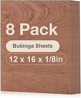 ROBOTIME 8-Pack Bubinga Plywood - 12 x 16 x 1/8 Inch Laser Engraving Blanks - 3mm Wood for Laser Cutting - Unfinished Wood for Crafts