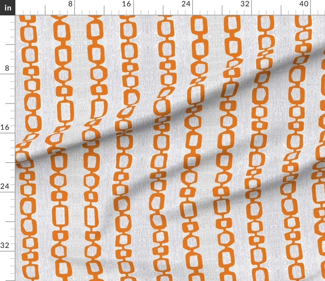 Spoonflower Fabric - Atomic Mid Century Orange Gray Modern Print Mod Retro Vintage Style Printed on Petal Signature Cotton Fabric Fat Quarter - Sewing Quilting Apparel Crafts Decor