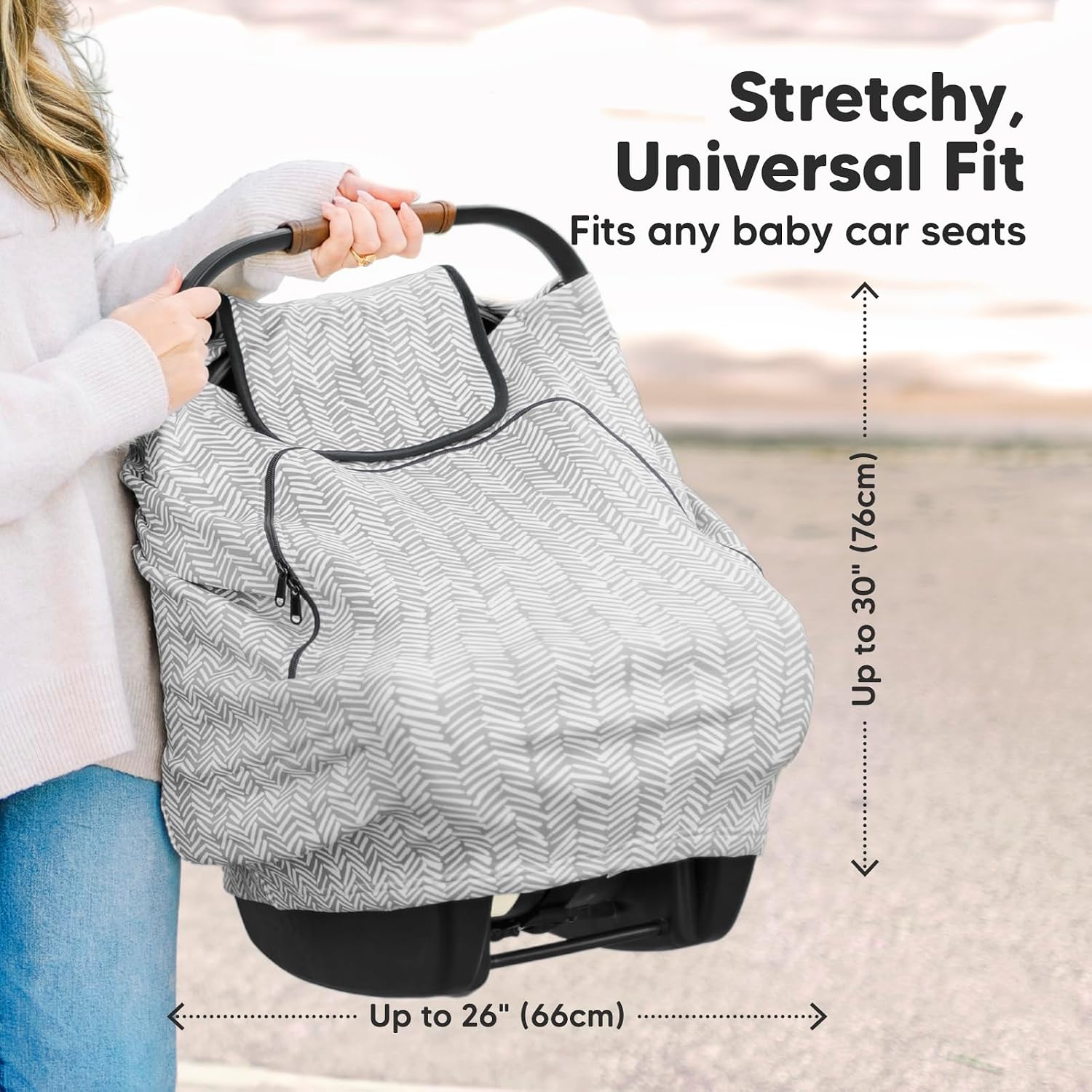 KeaBabies Portable Diaper Changing Pad and Car Seat Cover for Babies - Waterproof Foldable Baby Changing Mat - Baby Car Seat Canopy for Spring, Autumn, Winter