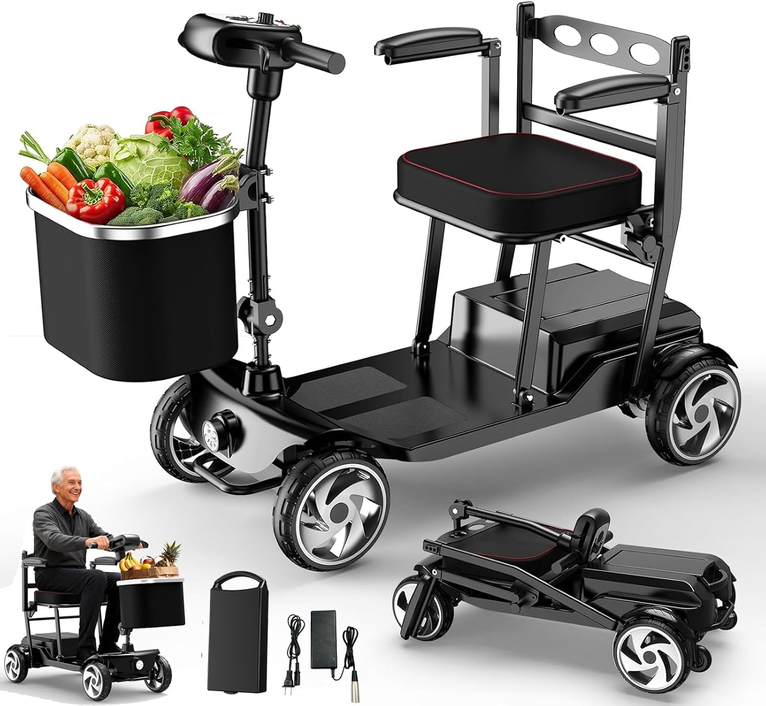 Mobility Scooter for Adults,49 Lbs Light Weight Mobility Scooter,15 Miles Range,