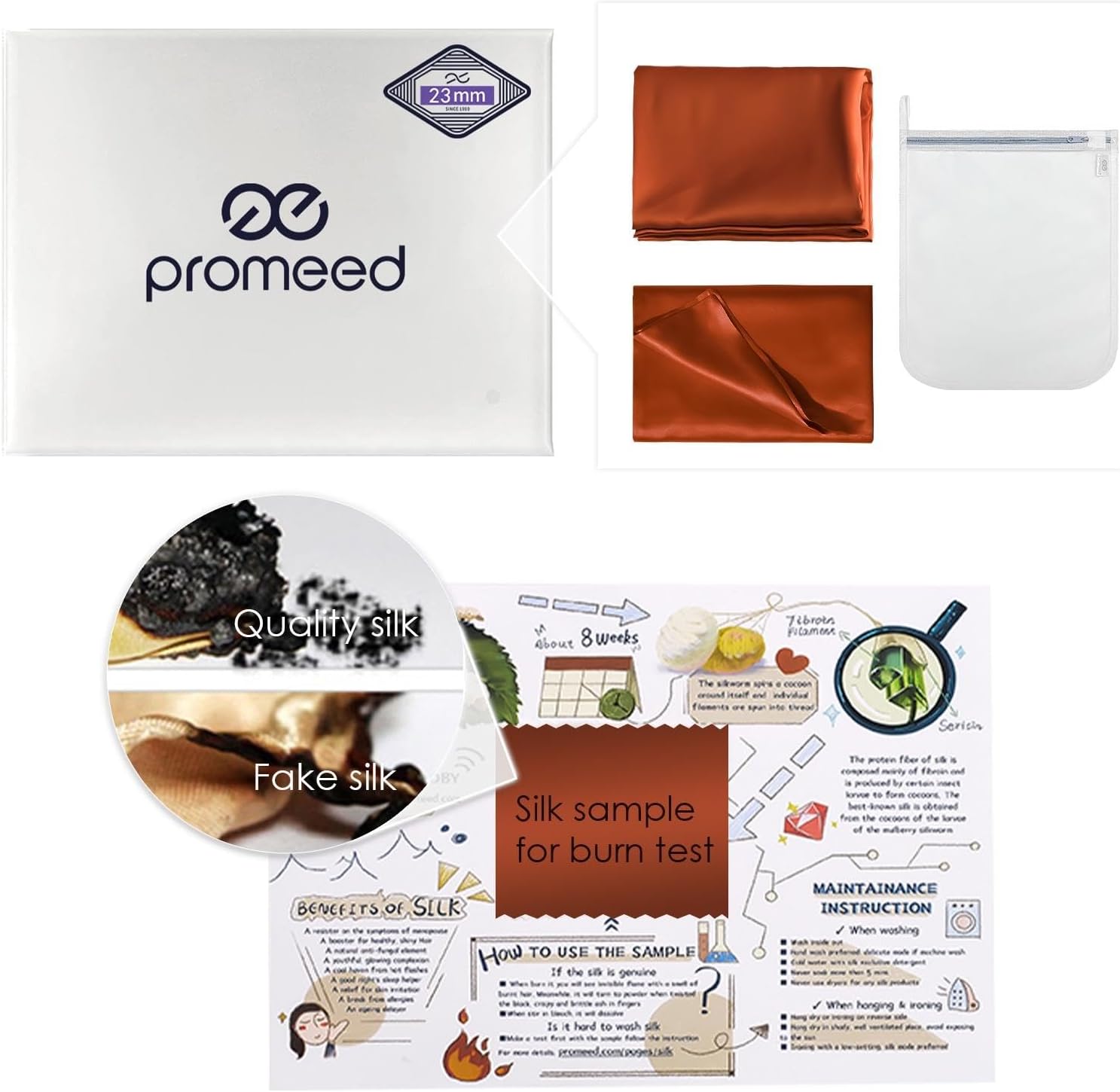 PROMEED 100% Mulberry Silk Crib Duvet Cover and Pillowcase Set for Baby Boys/Girls, Premium 23 Momme 6A+ Grade Pure Silk Toddler Bedding Set (Dusk, Crib)