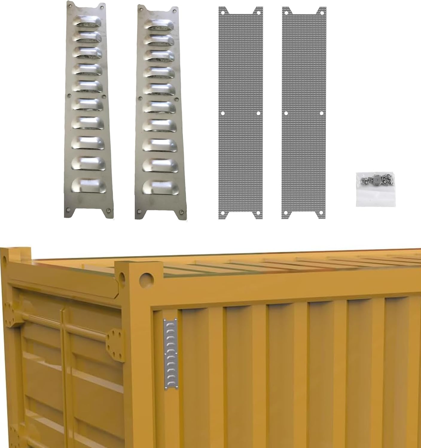 Shipping Container Vent 2 Pcs, Stainless Steel, Passive Cross Shipping Container Ventilation Panels for Storage Containers/Cargo Containers