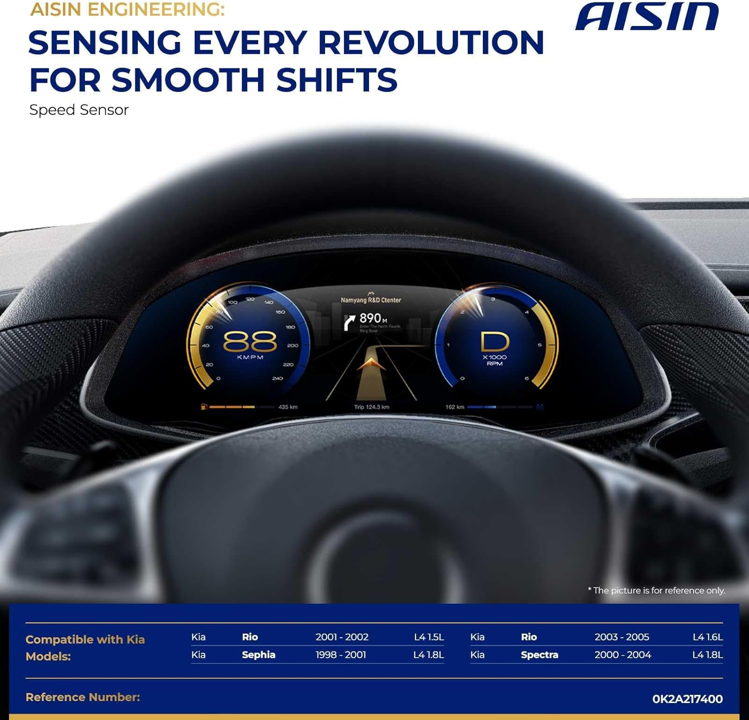 AISIN AFTERMARKET ASWKA-00127 Transmission Speed Sensor - Compatible with Kia Rio 2001-2005, Sephia 1998-2001, Spectra 2000-2004 - with Automatic Transmission (AT)