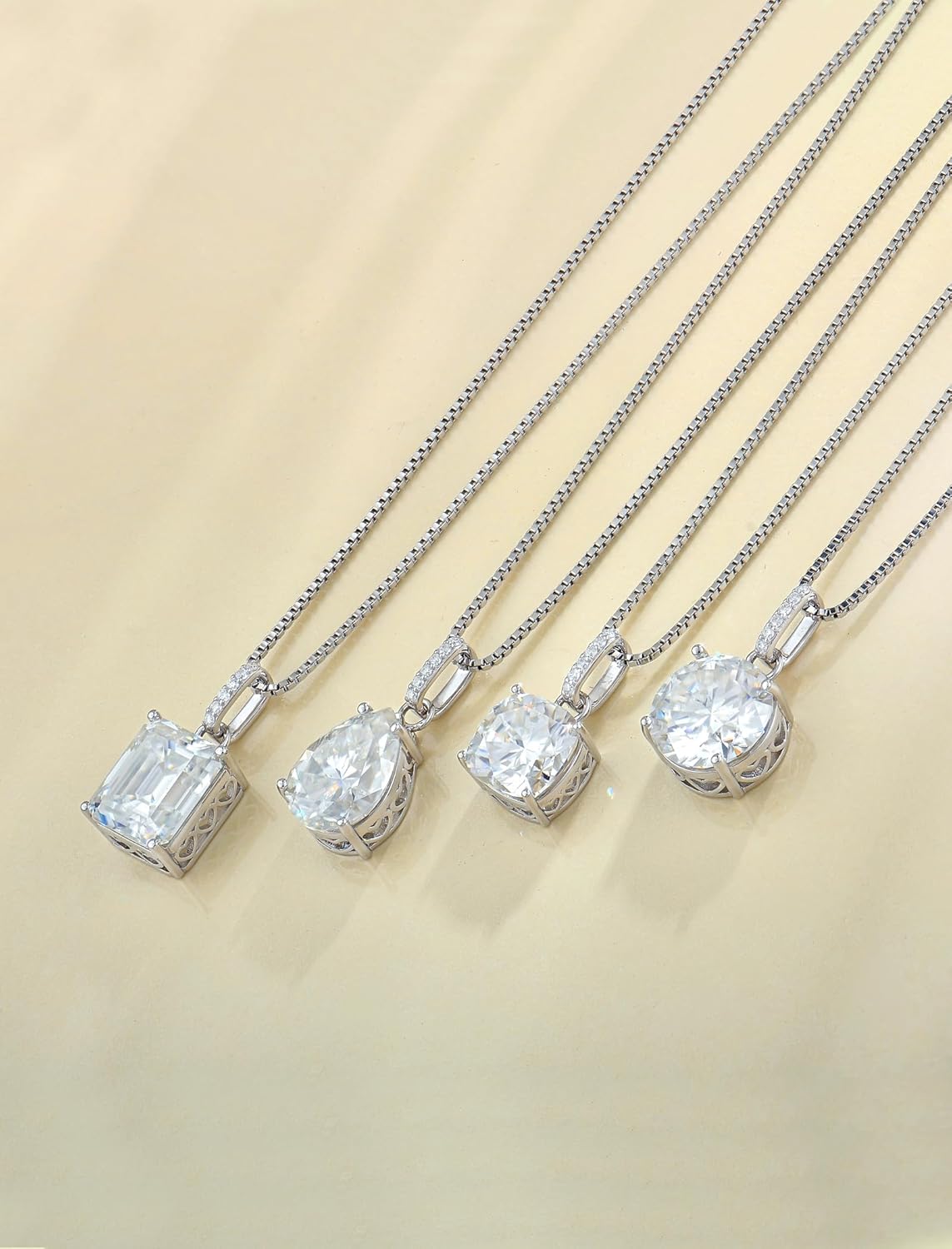 YL Solitaire Pendant Necklace for Women 925 Sterling Silver Hear/Pear/Round/Princess/Oval/Emerald/Cushion Cut Moissanite Jewelry(D Color VVS1) - Image 8