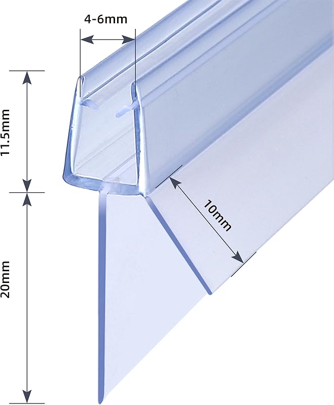 KOOBON Zuhanyzó Tömítés 2x100 cm Csere Szalag 4/5/6 mm Fürdőkabin Ajtóhoz Vízálló - 100cm zum 4/5/6mm Glas, Type 09 (Pack of 2)