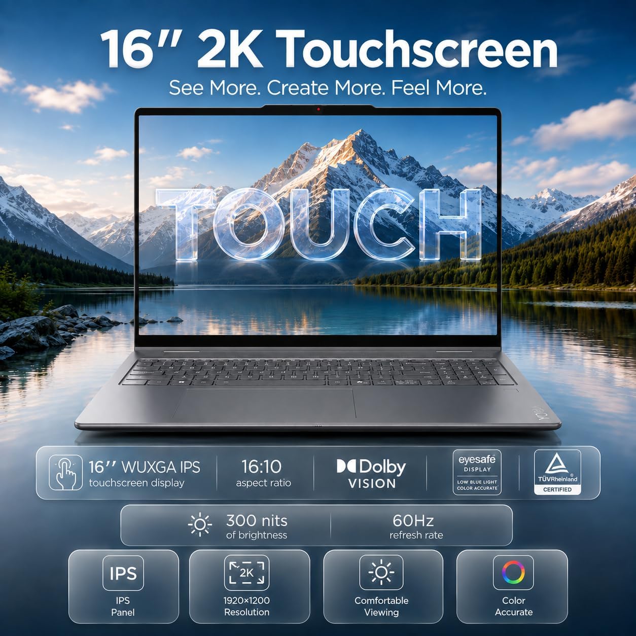 Lenovo Yoga 7i 2-in-1 Laptop, Copilot+ Ai Laptop 2026, 16'' 2K IPS Touch image 5