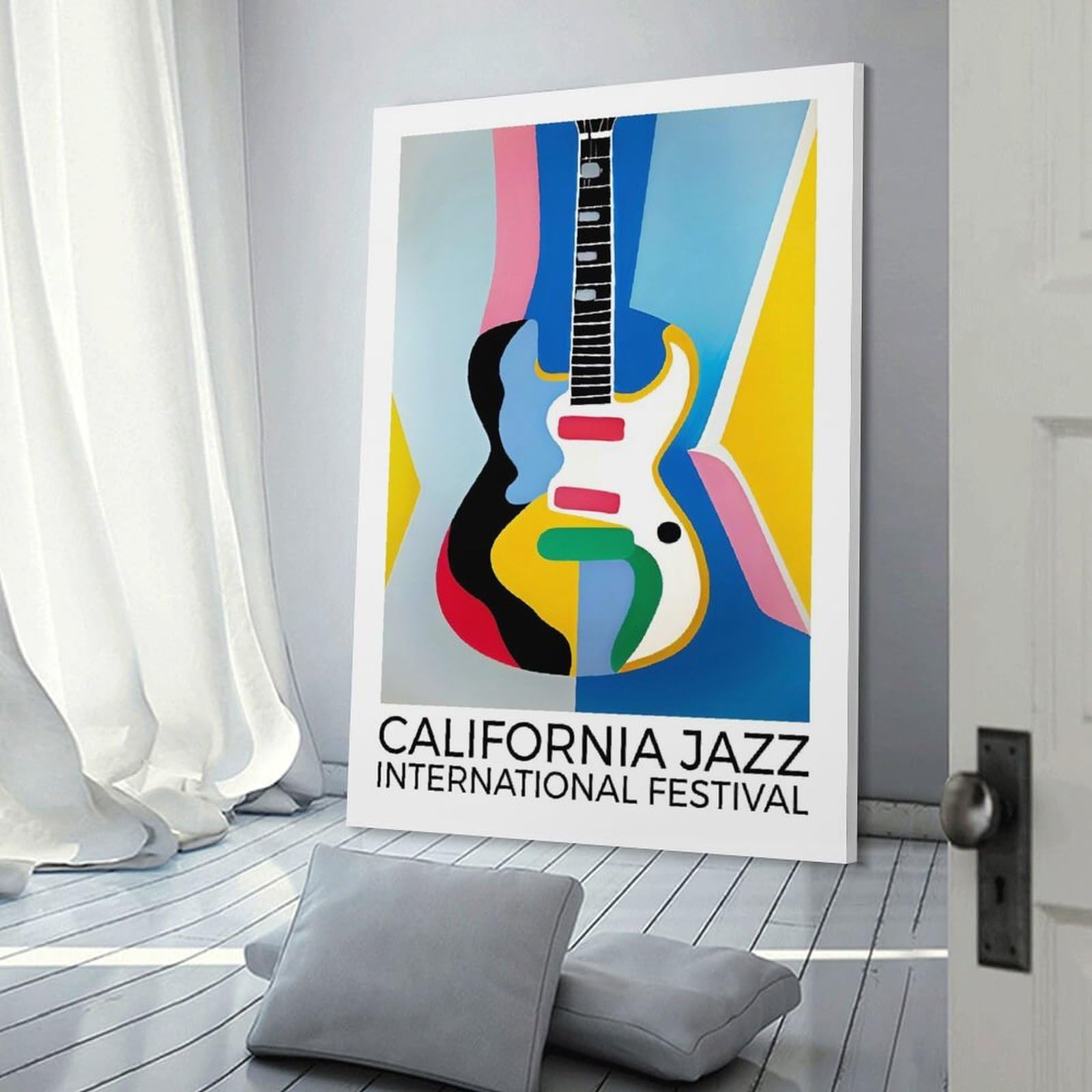 Junmoney California Jazz Festival Canvas Wall Art, 24x36inch(60x90cm), for Entrance Walls, Hall Decor Or Foyers, Wall Decor to Refresh Empty Corners