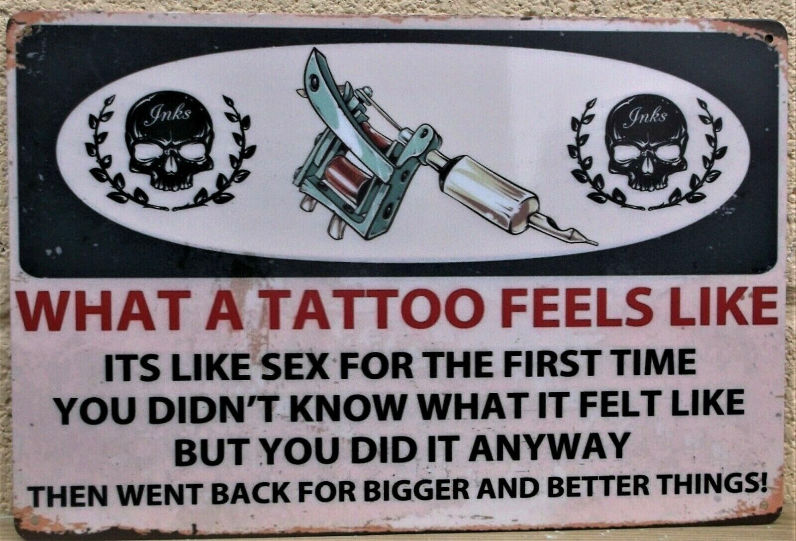 Yelacecca New Metal Sign Tattoo Barber Metal Tin Sign Vintage Cafe Pub Poster Retro Garage Kitchen Tin Sign 8X12 Inches