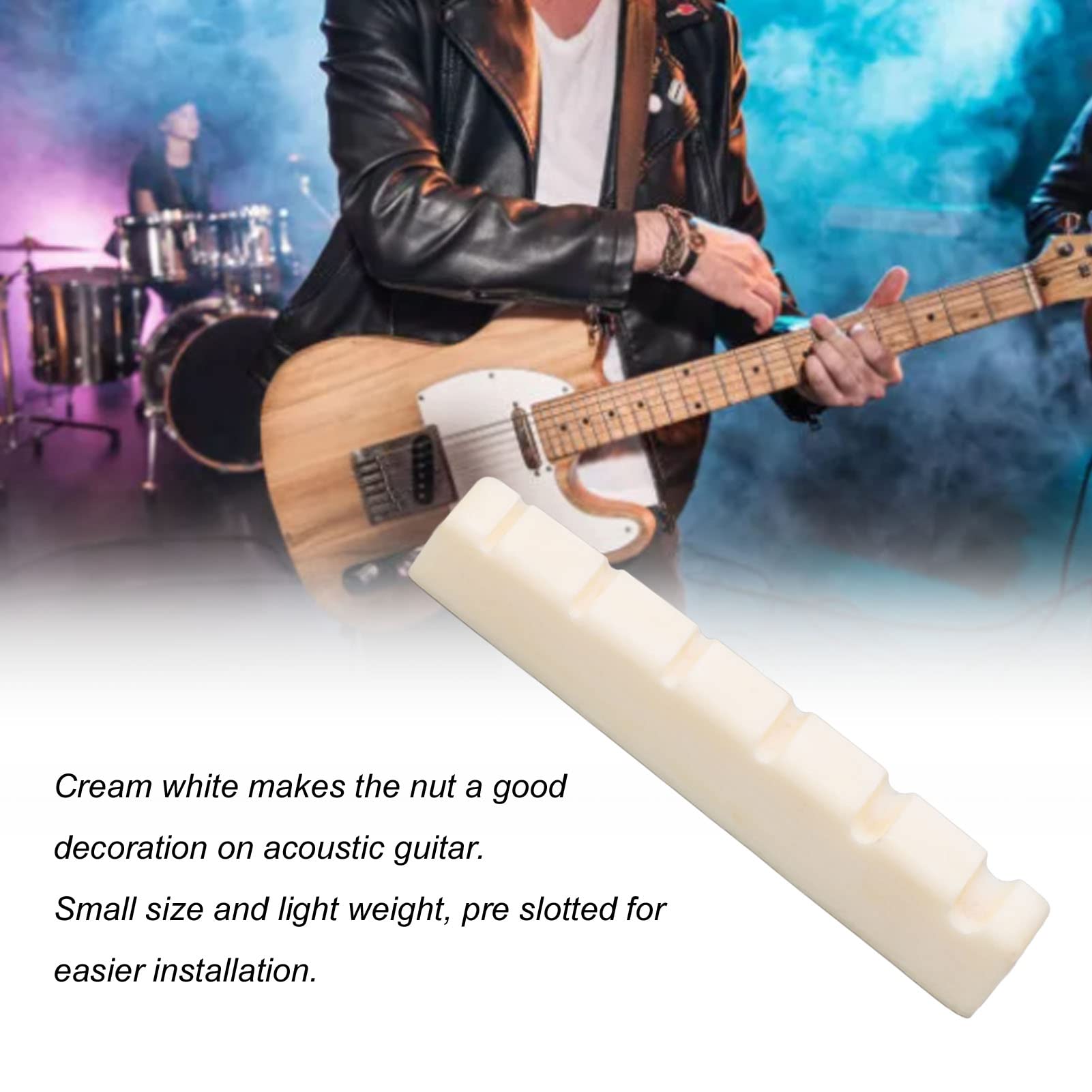Nut Di Osso Per Chitarra Elettrica 52 Mm Bianco Migliora Suono Design Eleganza Per Sessione Di Jam Palco Studio A Casa