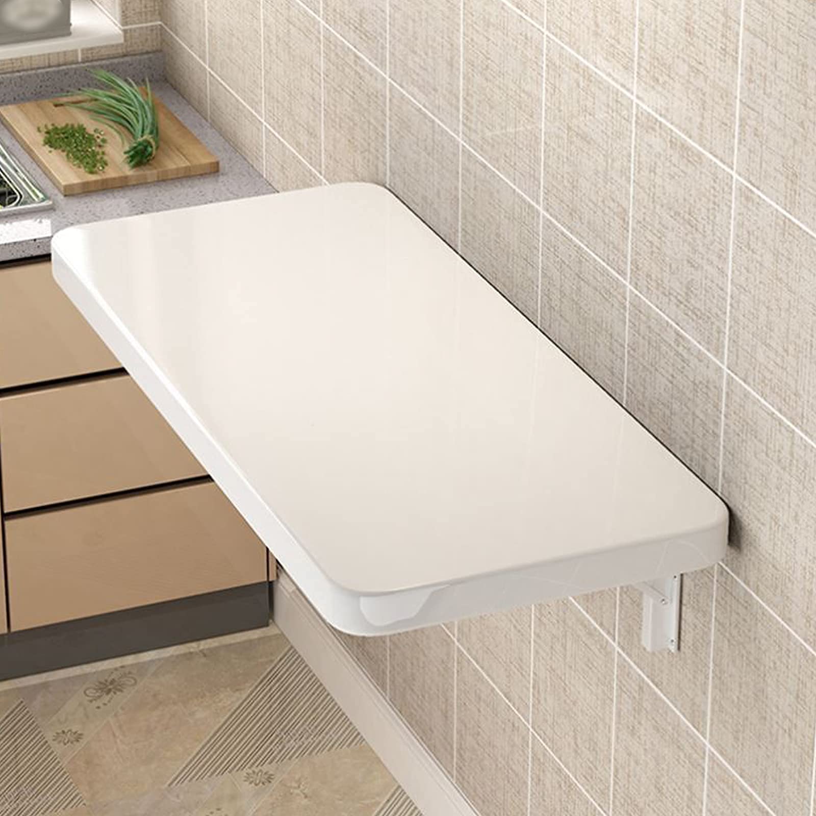 Table pliante murale LUNEZY 120x50cm pour cuisine et bureau