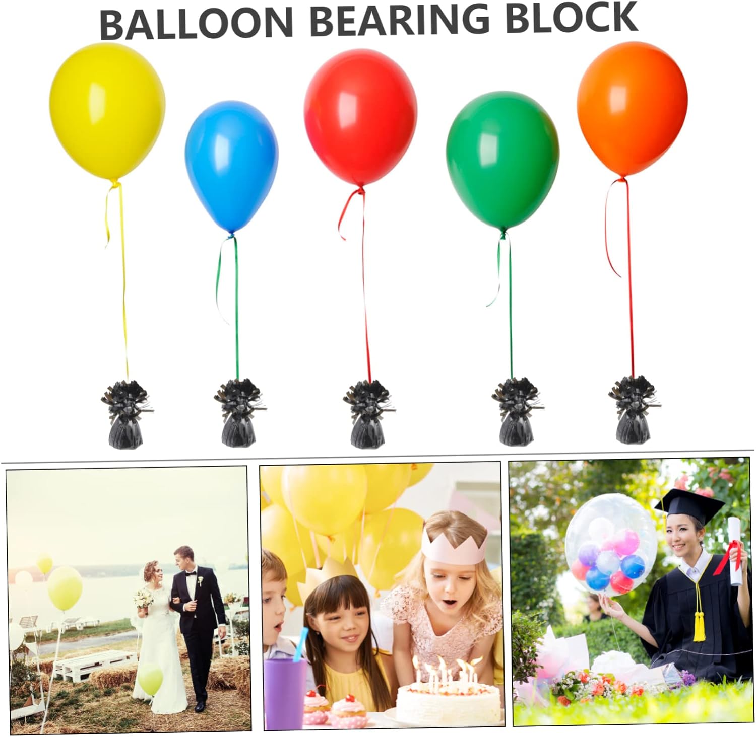 VICASKY 12pcs Aluminum Foil Balloon Weight Blocks Party Decorations for Birthdays Weddings and Celebrations Essential for Holding Helium Balloons Place