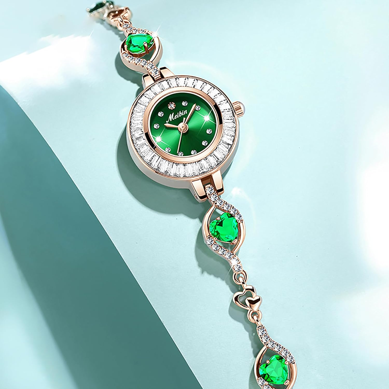 Fashion Jewelry Watch for Women Rose Gold Plated Crystal Bracelet Watch for Wife Girlfriend Or Mothers