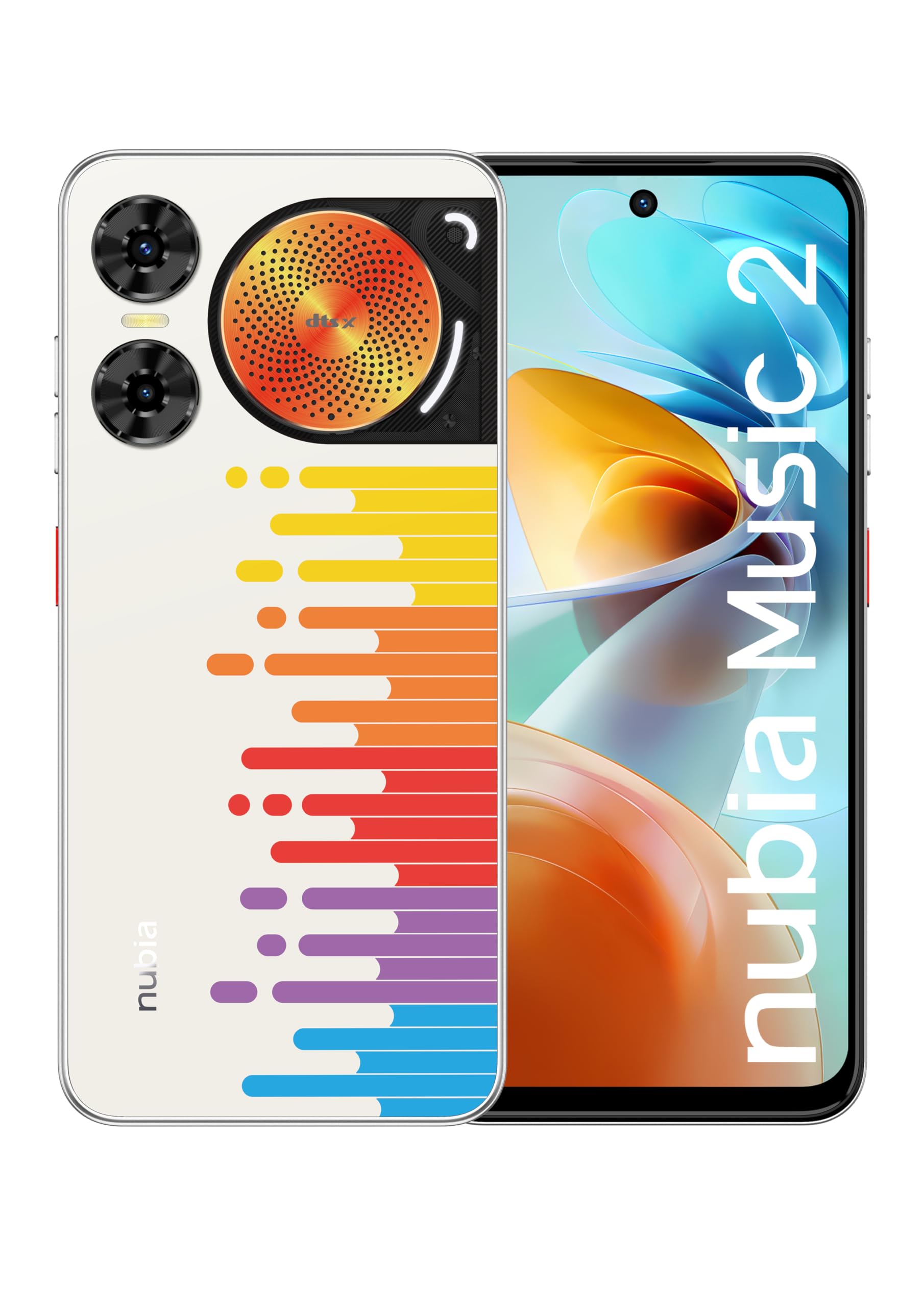 nubia Music 2 Melody Wave - Smartphone Android 14 con Display da 6.7" HD+, Fotocamera 50MP, 8GB RAM (4GB+​4GB RAM dinamica), 128GB memoria, Processore Octa-​Core, Display 120Hz, Ricarica Veloce 10W