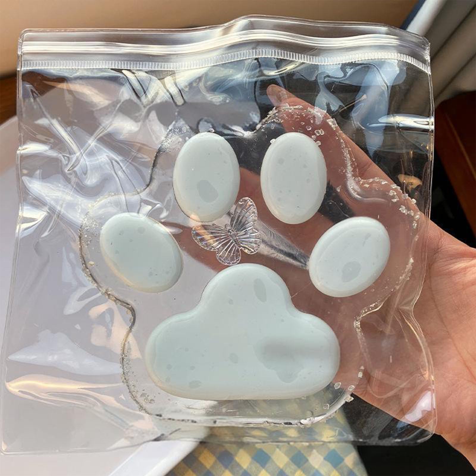 Giant Paw Squishy, Giant Fluffy Cat Paw Squishy, Handmade Taba Squishy Big Cat Paw, Cat Paw Chicken Squishy Toys, Stress Relief Toy Enormous Paw, Anxiety & Relaxation For Kids & Adults (white)