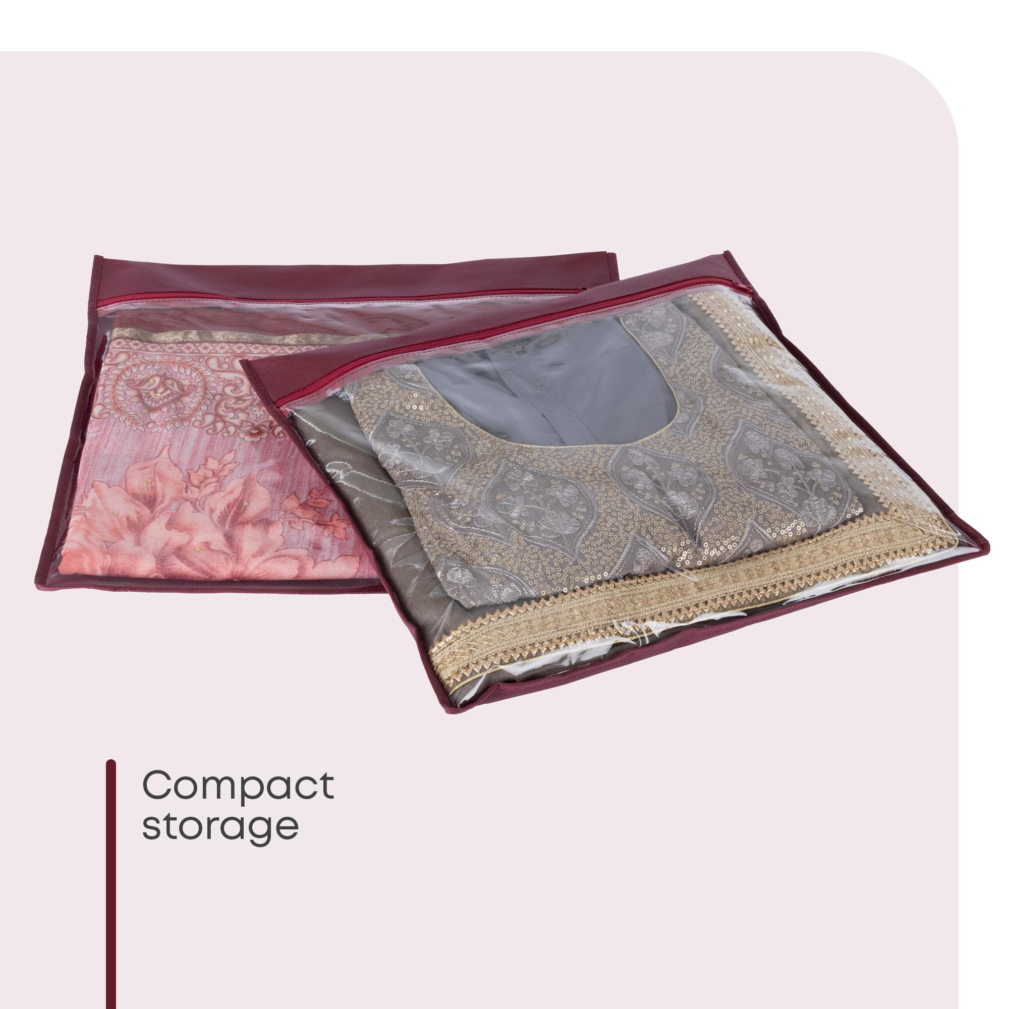 Fineway Pack of 20 Clear Saree Clothes Garment Sari Storage Bags Wardrobe Organiser