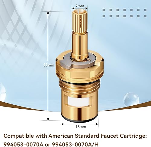 Miniatura 2 de Enhon Cartucho de grifo compatible con el estándar americano 994053-0070a o 994053-0070aH reemplazo de vástago de grifo de bañera de baño, cocina,