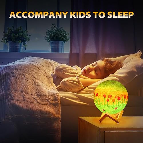 Miniatura 5 de Sybedu Kit de lámpara de luna para pintar tu propia luna, regalos de Navidad de 7.1 pulgadas, 16 colores, luz nocturna recargable, artes y