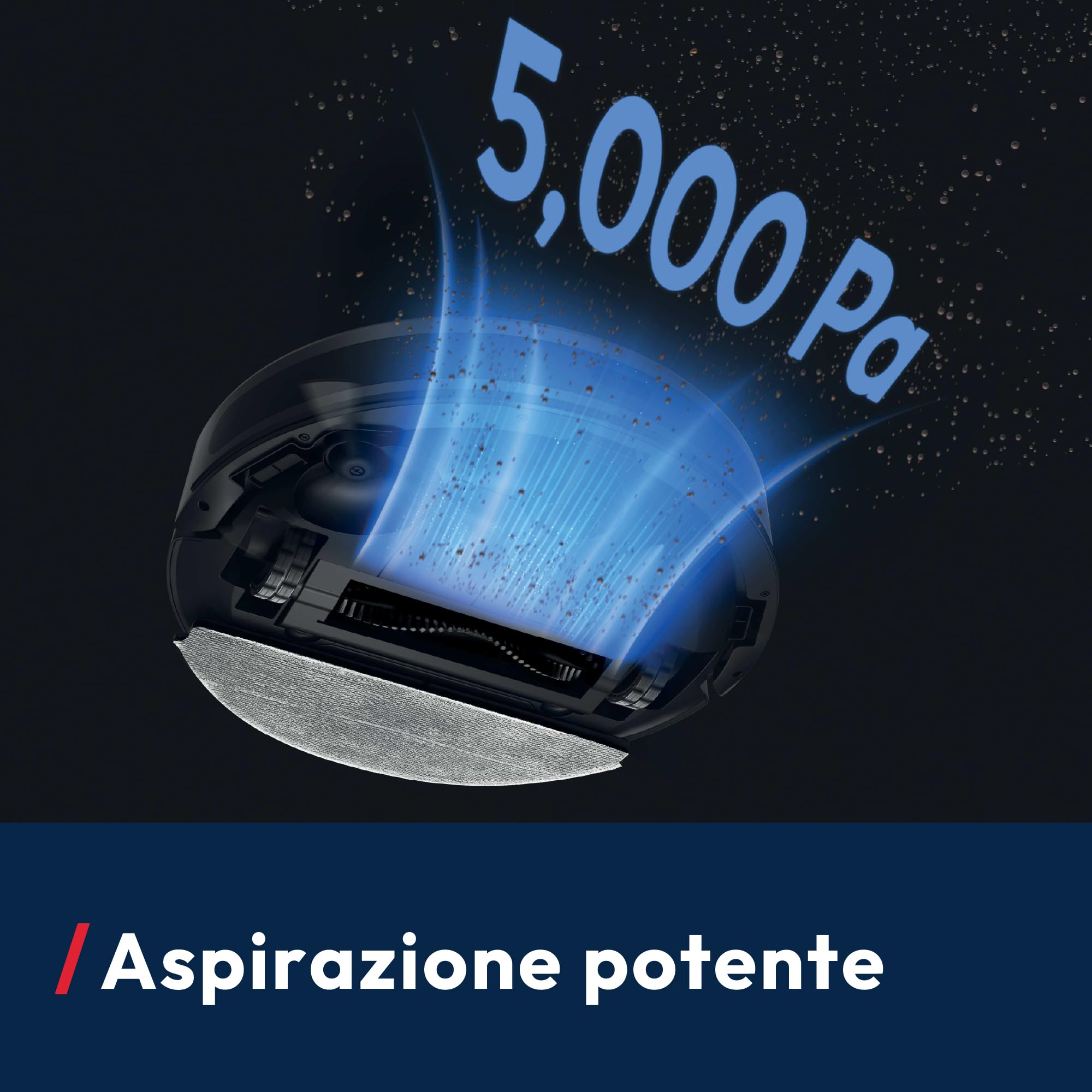 Hoover HG2 Robot Aspirapolvere e Lavapavimenti Hydro, Ultra-Sottile – Potente Aspirazione da 5000Pa, Pulizia sotto i Mobili, Navigazione Laser, Fino a 160 Minuti di Autonomia, [HG2Z30H]