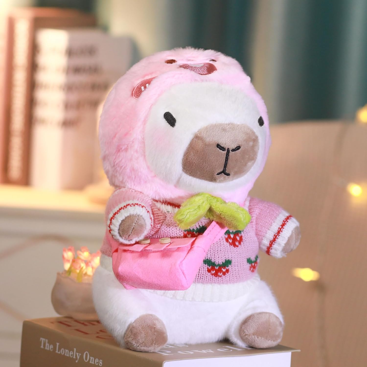 Capybara Plush with 9 pcs Clothes & Accessories, 10.2 in Cute Capybara Stuffed Animal Plush Toys, Dress Up Cute Plushies for Girls/Boys