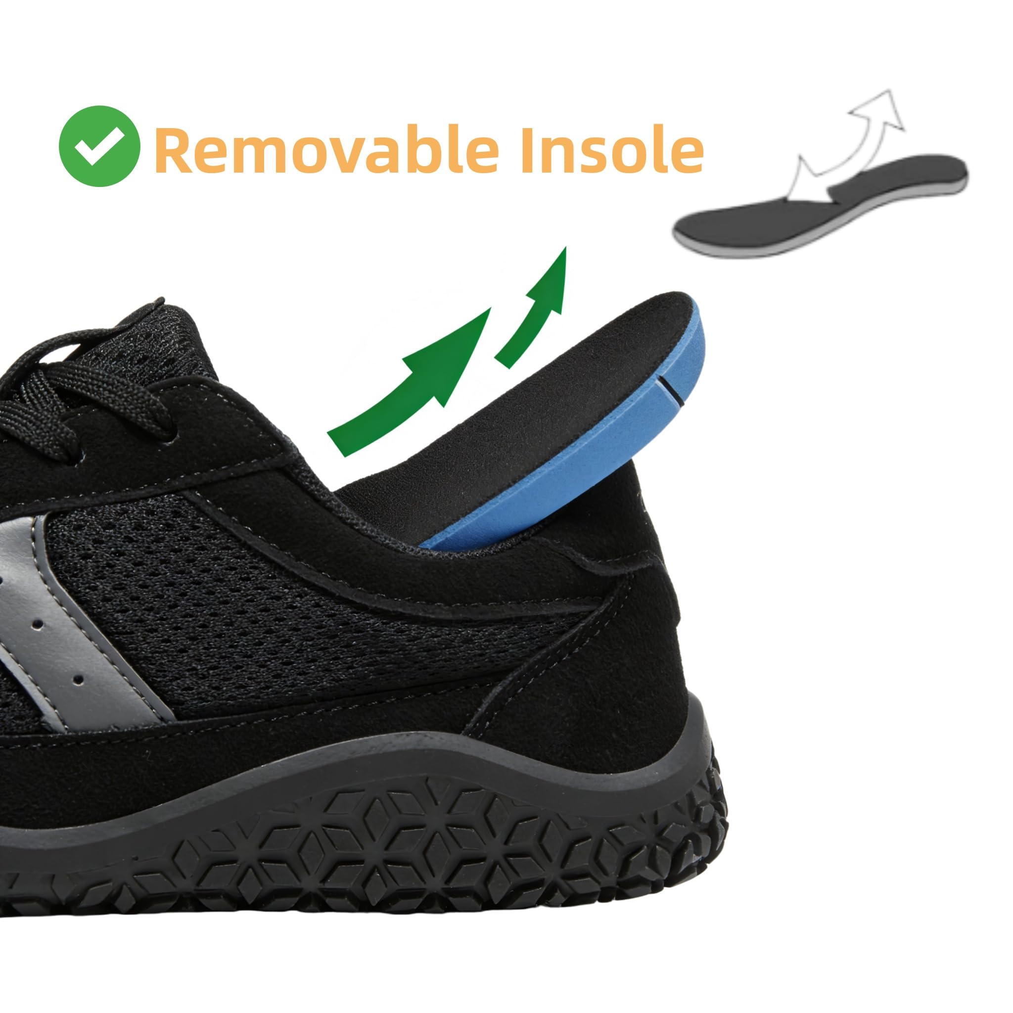 Meik Mangni Unisex buty do chodzenia boso, dla kobiet i mężczyzn, minimalistyczne buty trekkingowe dla sportowców, szerokie palce, antypoślizgowe i oddychające buty fitness, rozm. 36-46 EU