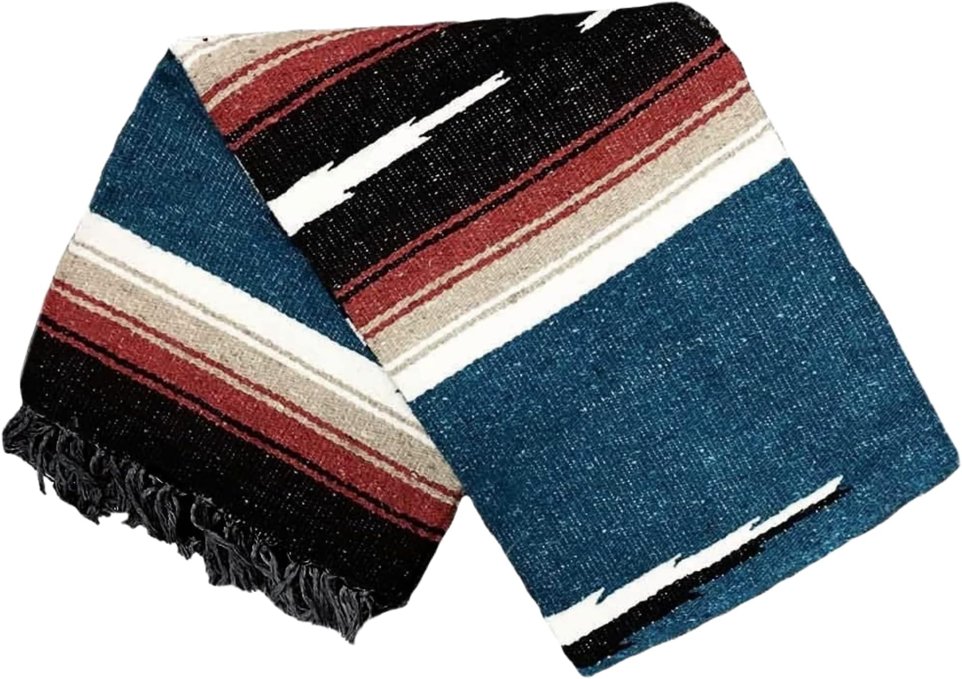 Mexican Diamond Blanket - XL Heavyweight Yoga Blanket – Handmade in Mexico - Thick Boho Serape Saltillo Style Throw for Beach, Picnic, Home, Camping and More! (Harvest Moon)