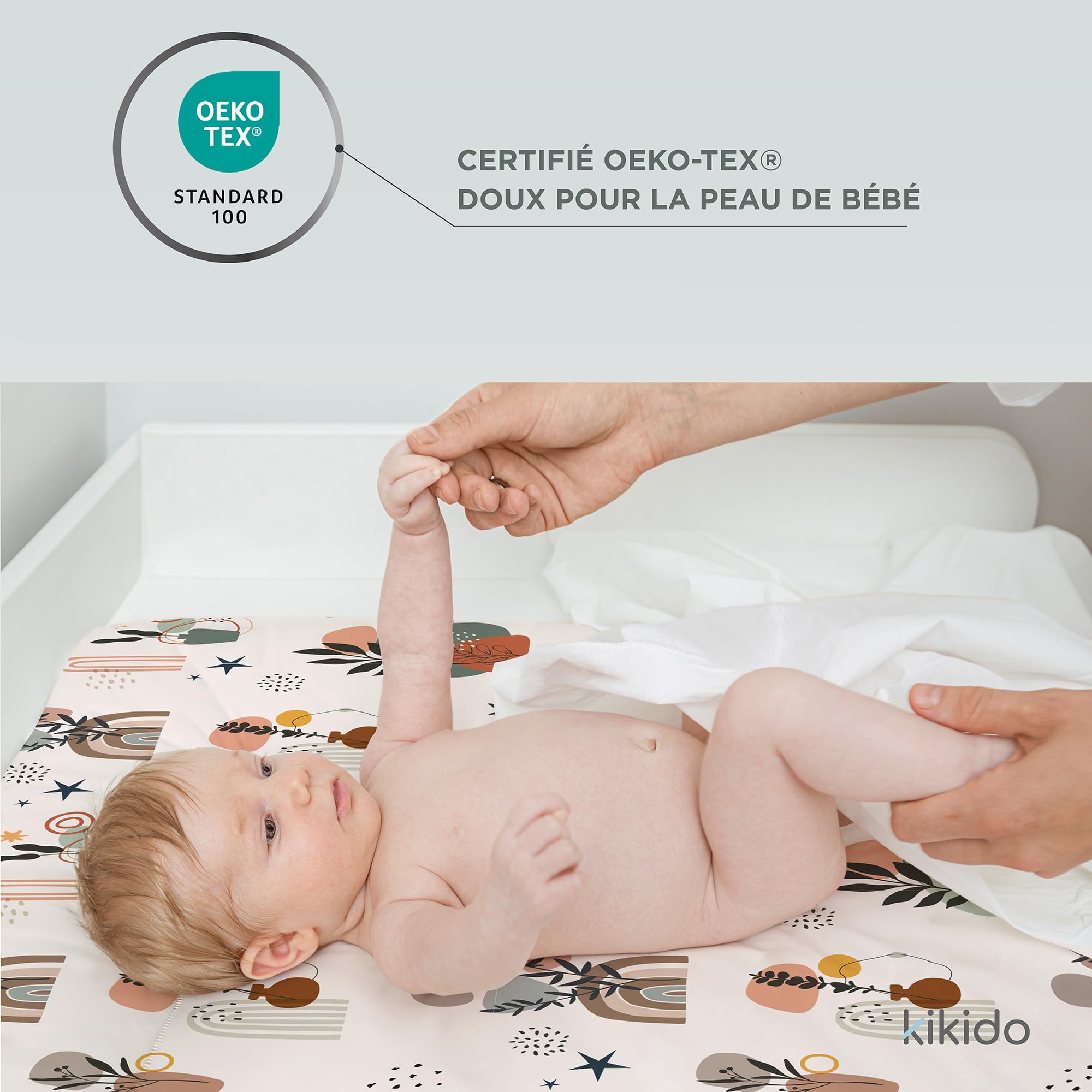 Kikido Matelas a Langer Bebe 50x70 - Animaux de la Forêt - Matelas Table a Langer Lavable pour Changer le Couche - Matelas à Langer Bébé de Voyage Imperméable 70x50 - Universel