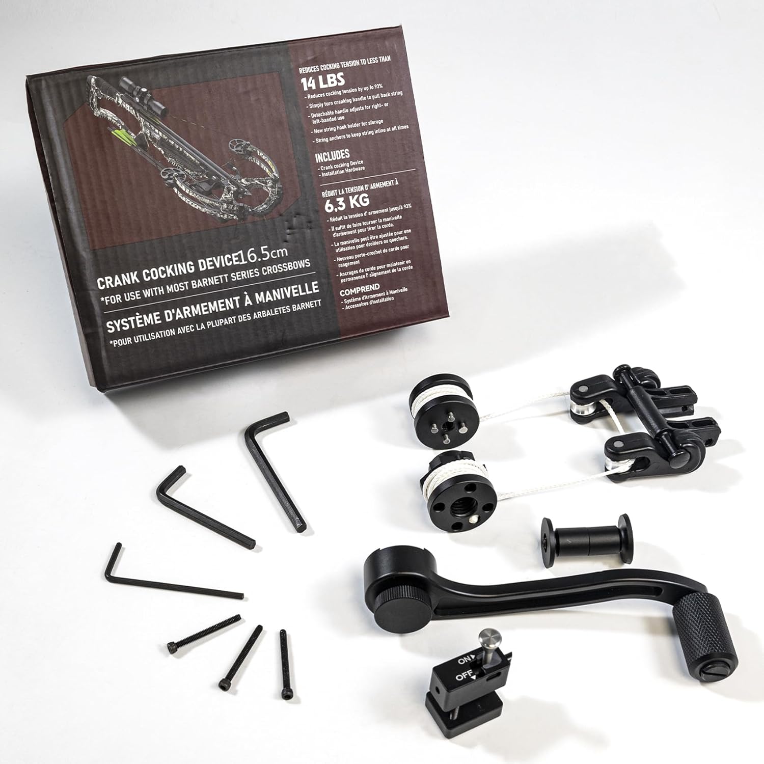 Upgraded BAR20020 Crank Cocking Device for Crossbow, Compatible with Barnett Crossbows Series | 93% Draw Weight Reduction | Ambidextrous | Universal Fit | Hunting Crossbow Accessory