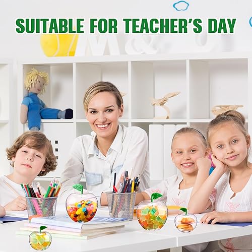 Miniatura 5 de Menkxi 24 recipientes grandes de plástico para manzanas, tarros de galletas transparentes para dulces, recipientes de juguete, manzana,