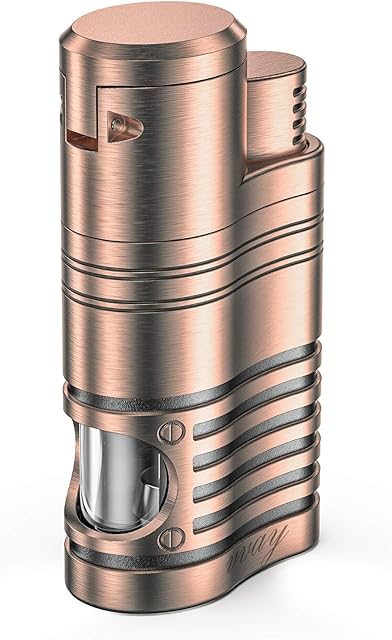 VVAY 4 Jet Flame Torch Lighter Gas Butane Refillable, Red Flame, Sold without Gas
