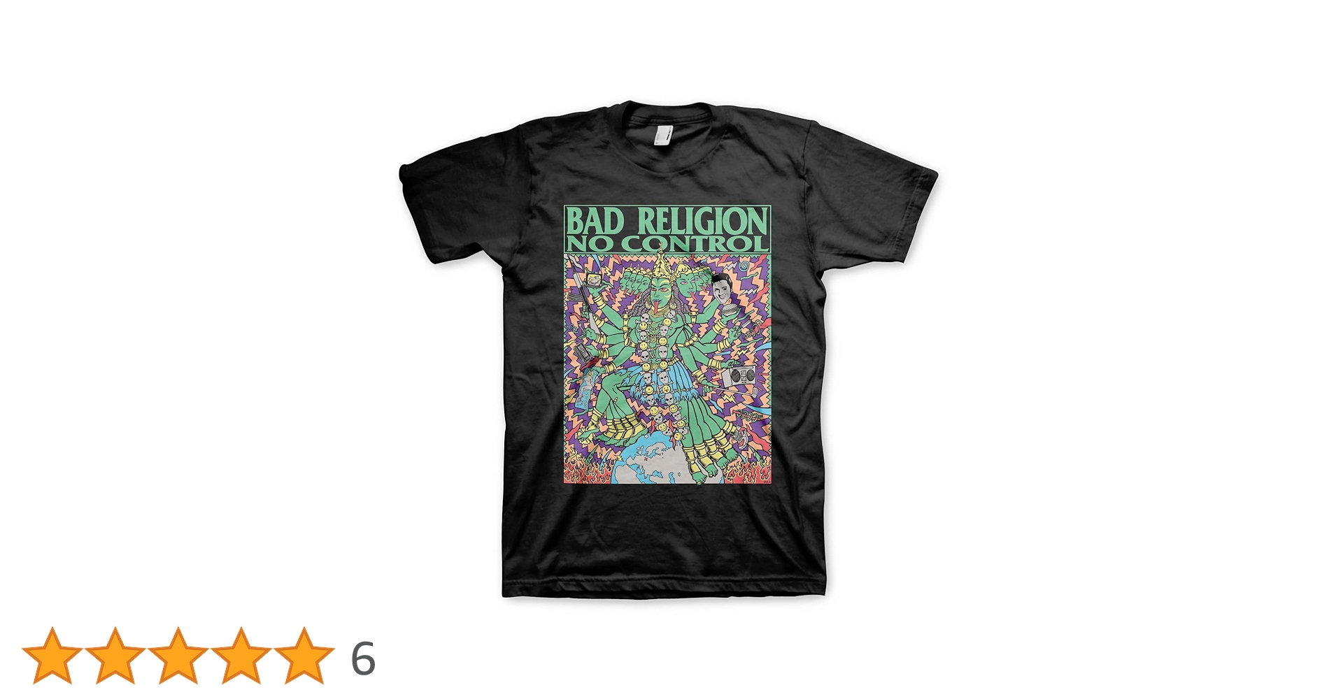 Camiseta masculina Bad Religion Kozik No Control preta
