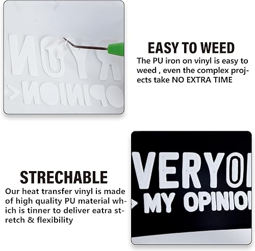 Miniatura 3 de HTVVETUR 14 hojas de vinilo de soplo 3D de transferencia de calor de 12 x 10 pulgadas, vinilo de transferencia de calor para prensa de calor,