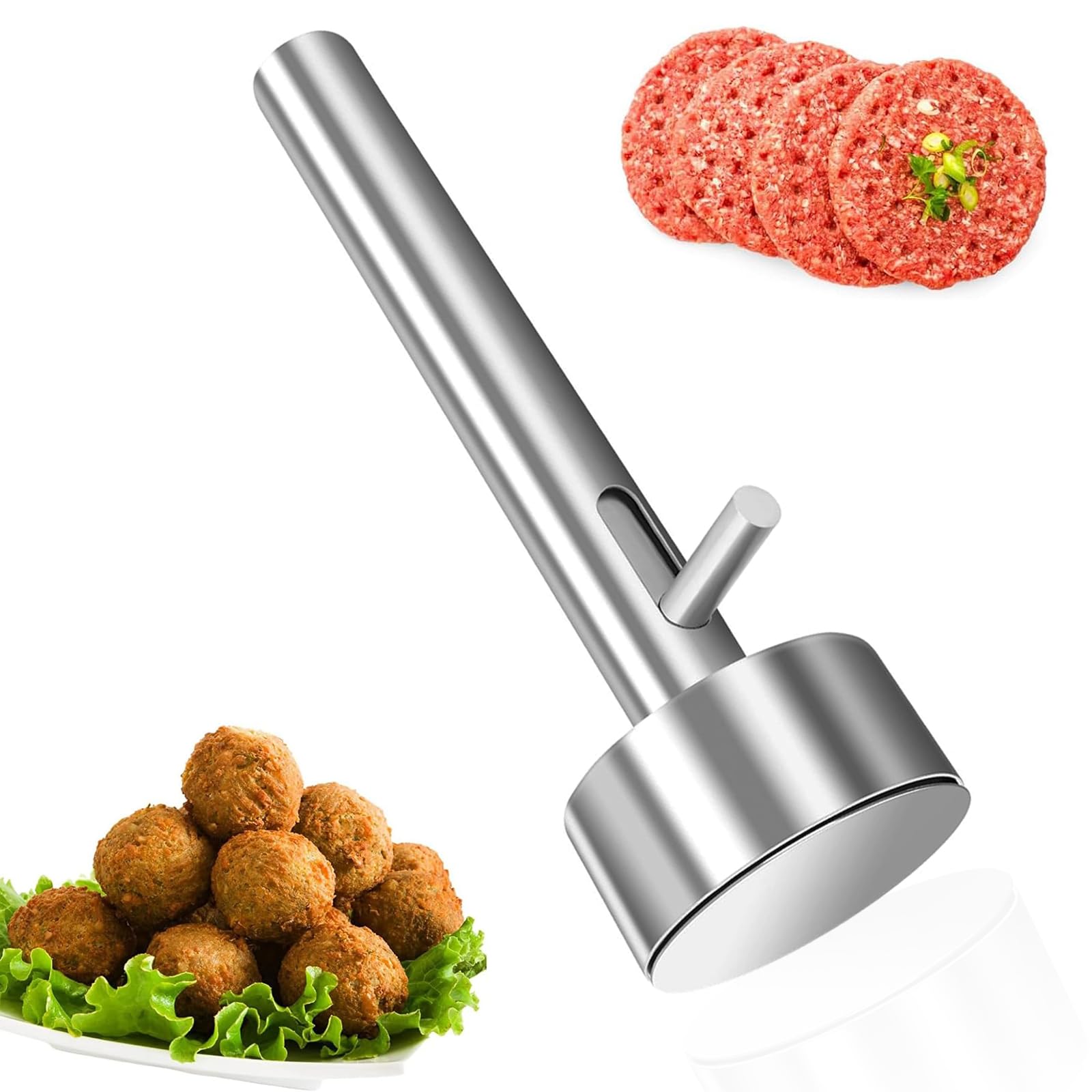 Falafel urządzenie do porcjowania, 4 cm, łopatka do falafelu, miarka do porcjowania falafelu, szufla falafel, stal nierdzewna, nieklejące się narzędzie do balera, do kuchni, domu i restauracji