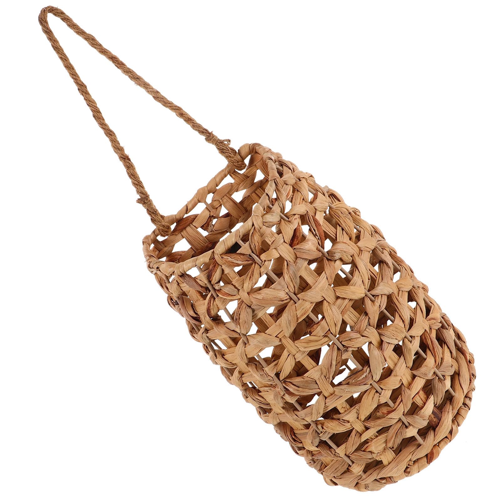 SHINEOFI Cesta Colgante de Pared Tejida a Mano en Hierba de Calabaza, Ligera y Portátil, para Decoración del Hogar y Oficina Diseño Nórdico Elegante