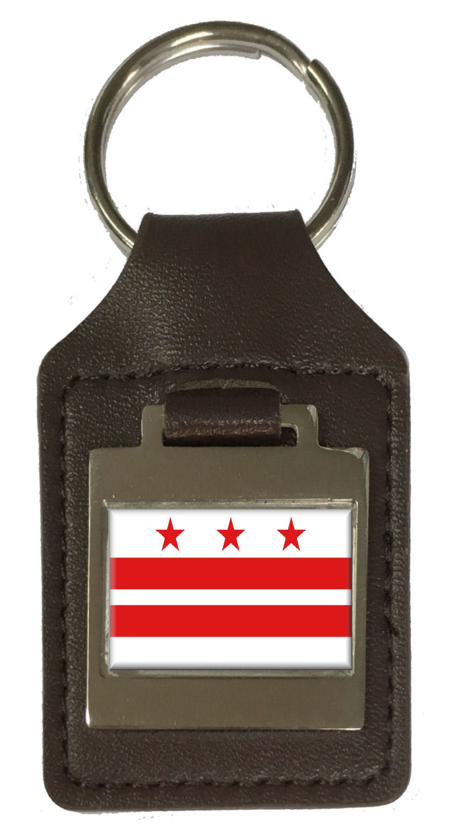 Porte-clés en cuir gravé drapeau District de Colombie accessoire mode unisexe - 5
