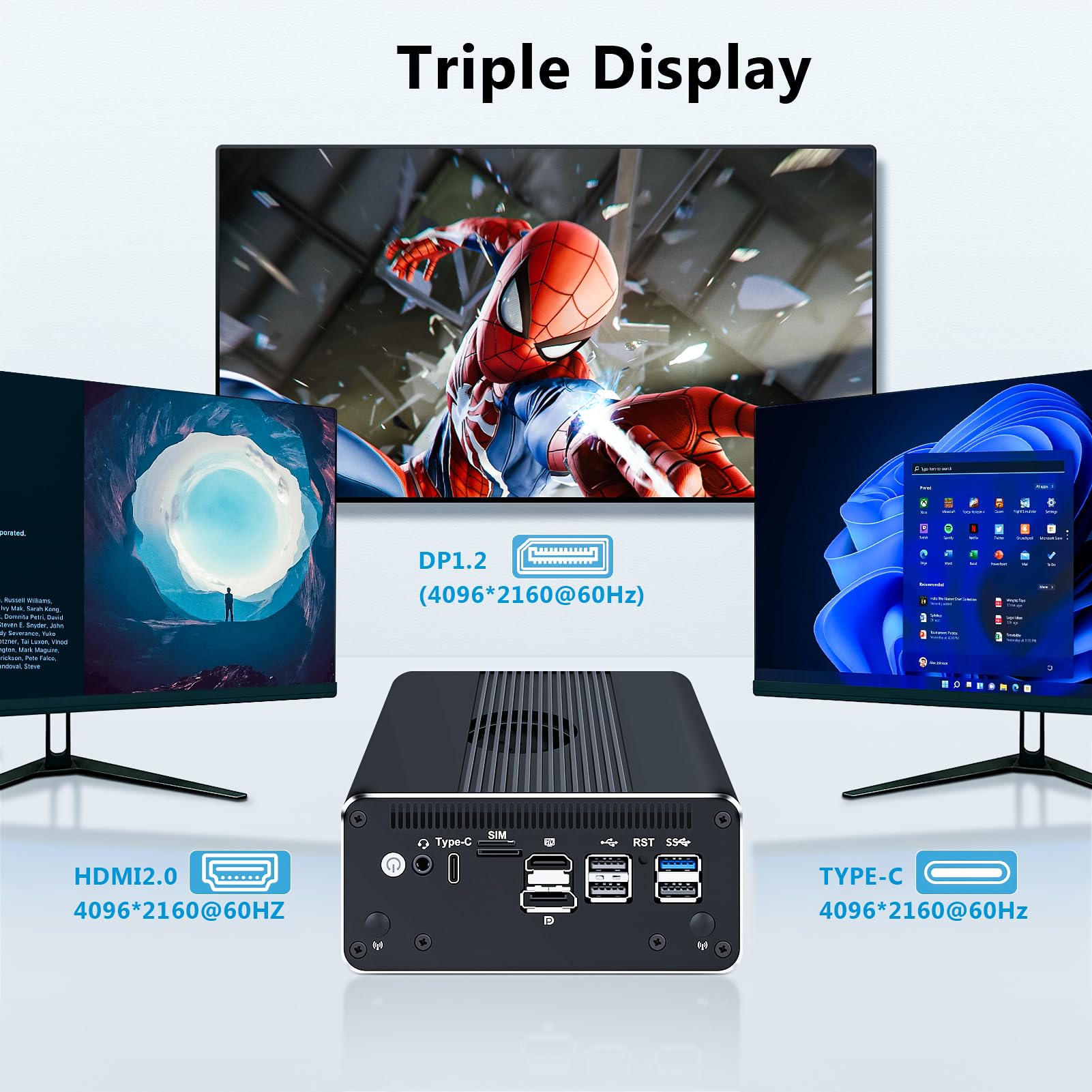 FakestarPC Solid Firewall Mini PC, 4 x i226 2.5G LAN N150 Fanless, 6 USB, HDMI + DP+Type-C Proxmox pf-Sense Network Server, 8 GB DDR5 128 GB NVMe