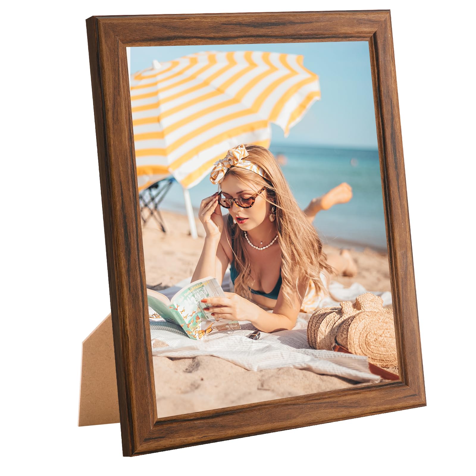 Cadre photo avec plexiglas HD 23x28 cm anti-reflet pour pose murale