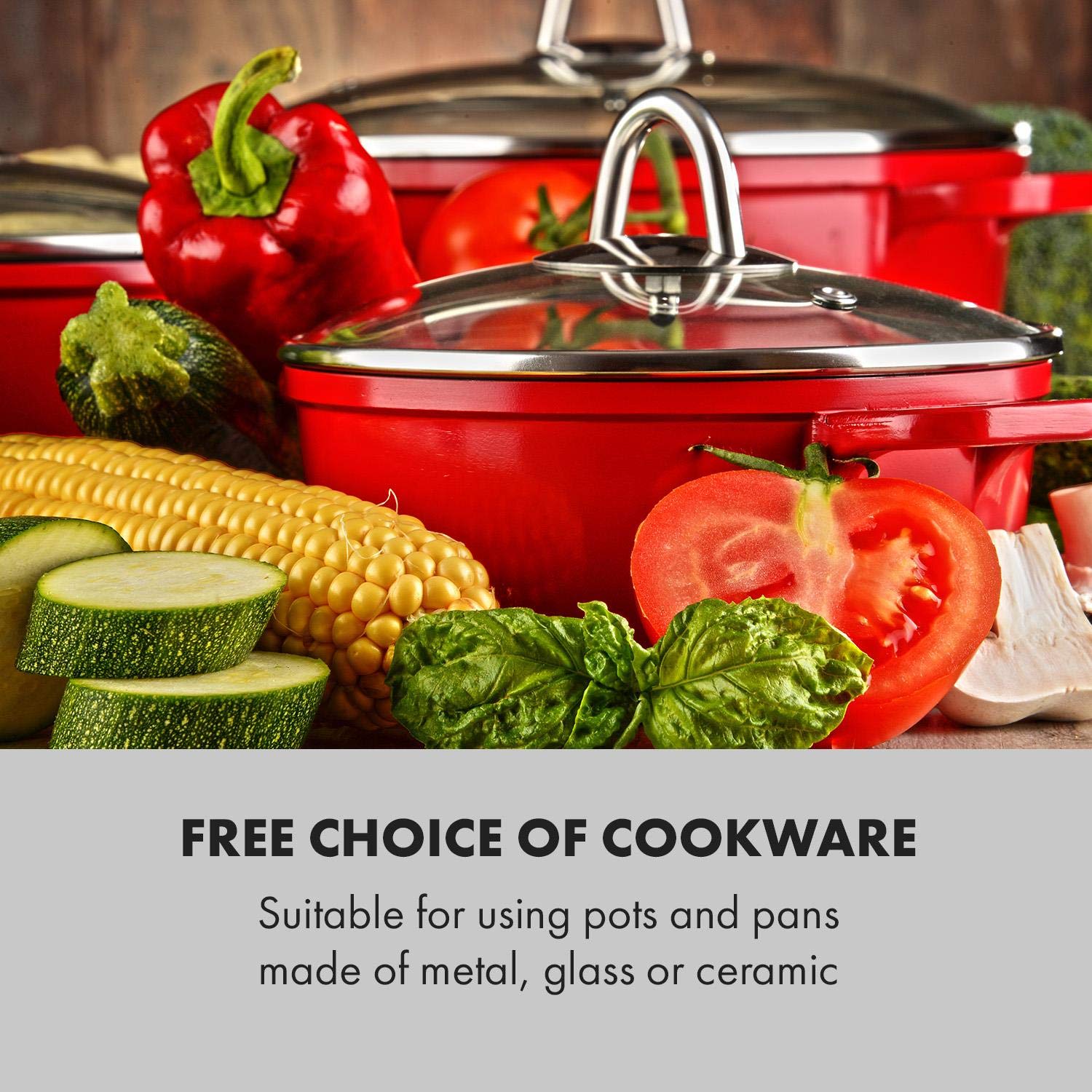 Podwójna płyta grzewcza Klarstein Cookbuddy - moc: 2400 W na podczerwień, ceramika szklana, mobilna płyta grzejna, 2 x 18 cm (Ø) strefa grzejna, 5 poziomów temperatury, ochrona przed przegrzaniem, elektryczna, srebrna