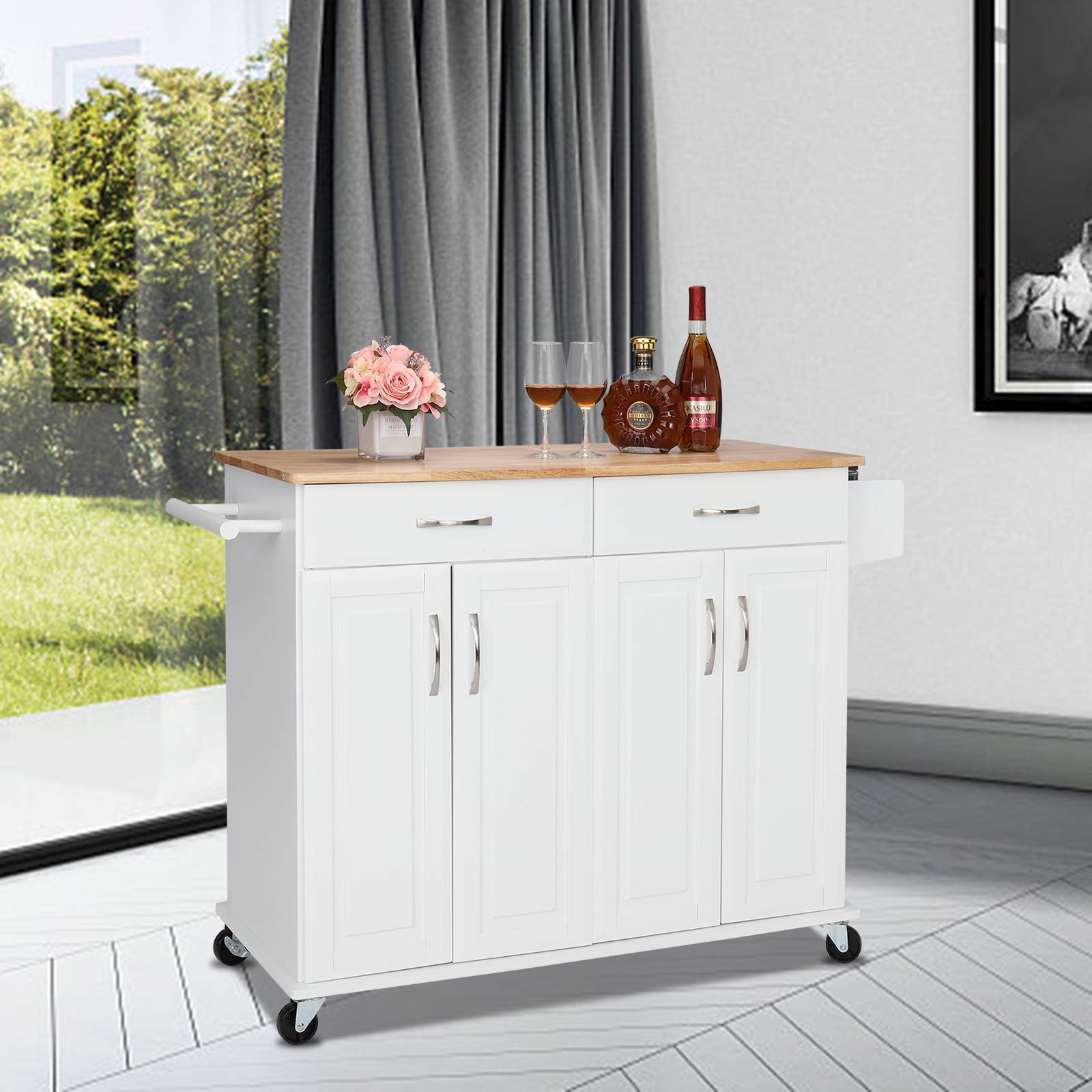 Buy FCH Moveable Kitchen Island Cart Rolling Island with Storage