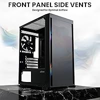 Vista 4 de Zalman T3 Micro ATX Case, MATX PC Case with 2 x 120mm Fans Pre-Installed, Full Tempered Glass Side Panel, Compact Mini Tower Gaming Computer Chassis