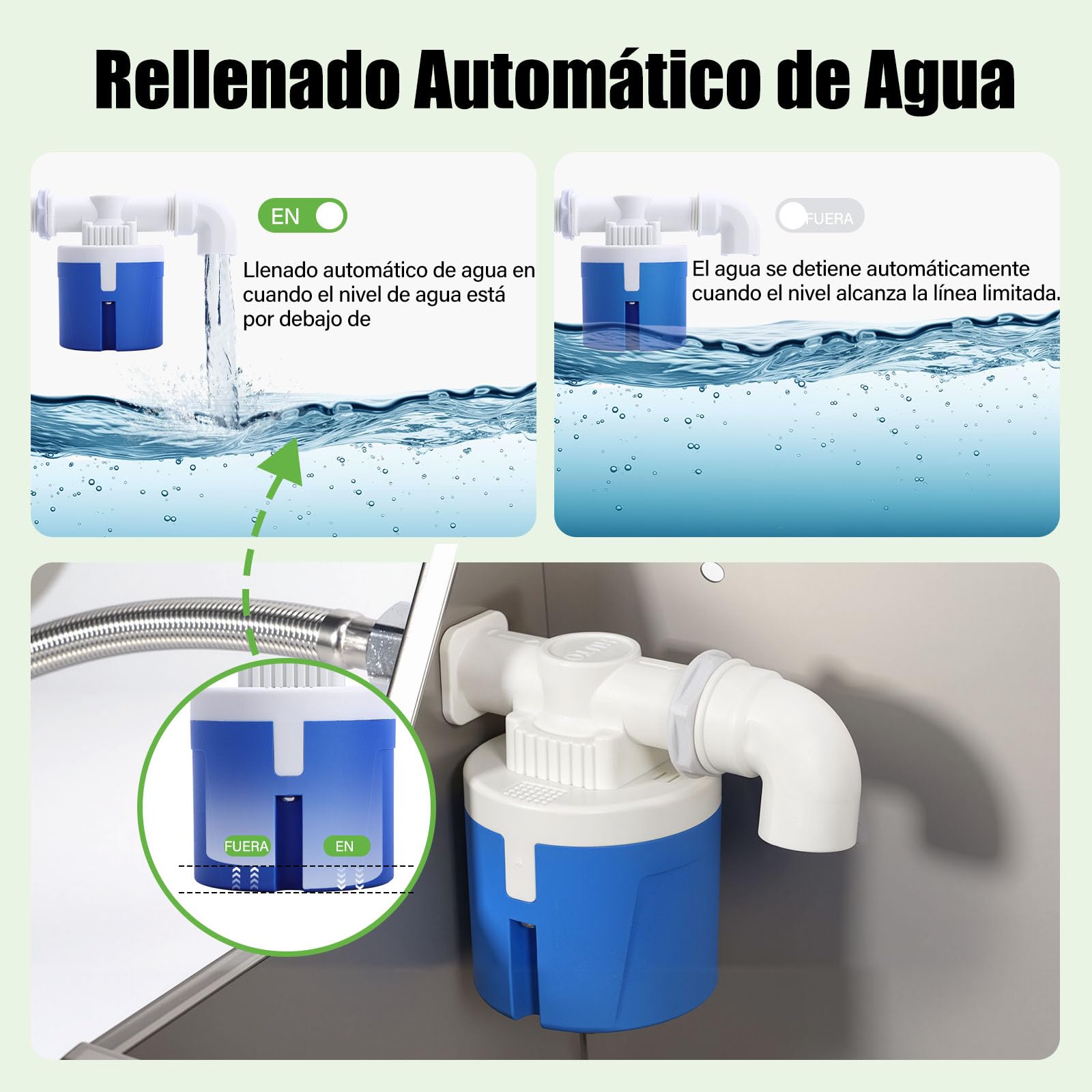 8 litros AutomáTico De Agua para Perros Al Aire Libre para Mascotas Waterer Cuenco De Agua Inoxidable para Perros Grandes Cuenco De Agua De Acero Inoxidable para Ganado(Llenado AutomáTico)